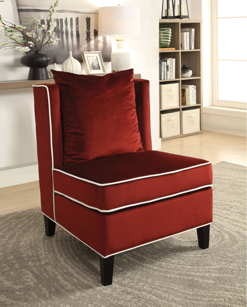 Ozella Red Velvet Accent Chair image