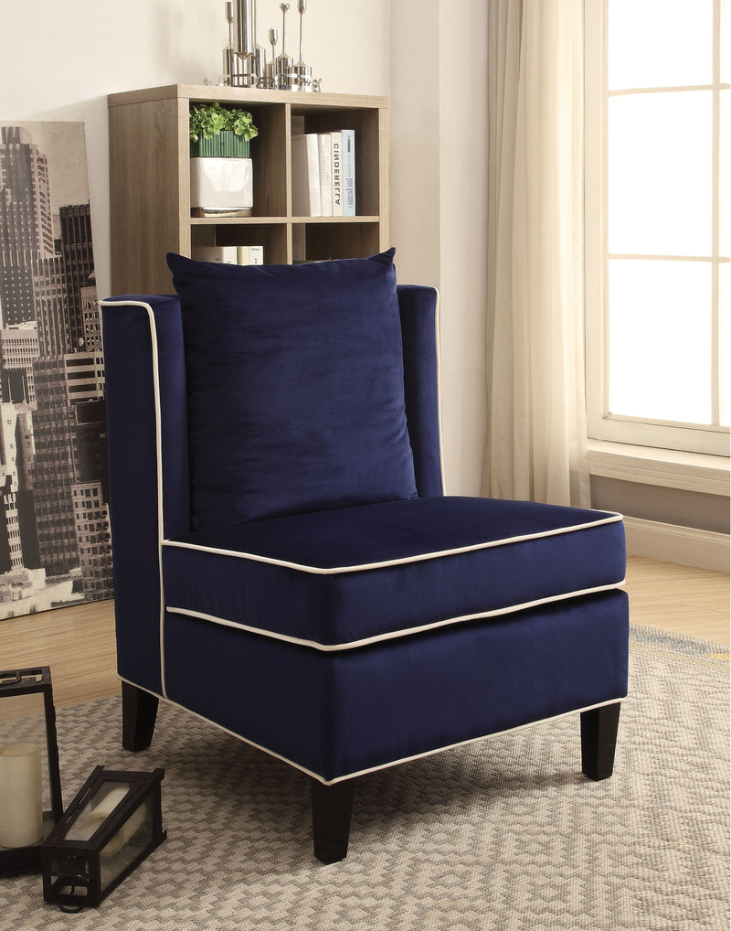 Ozella Dark Blue Velvet Accent Chair image