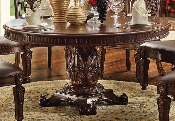 Acme Vendome Single Pedestal Round Dining Table with 72"D Table Top in Cherry 62020 image