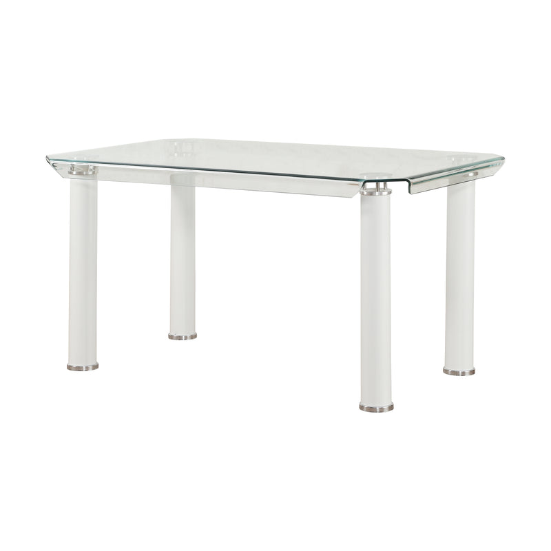 Gordie White & Clear Glass Dining Table image
