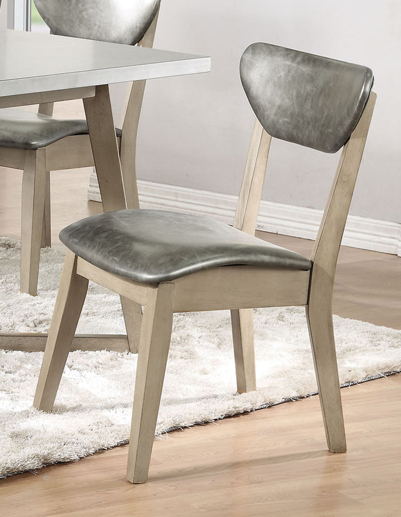Acme Furniture Rosetta Side Chair in Silver and White (Set of 2) 72012 image