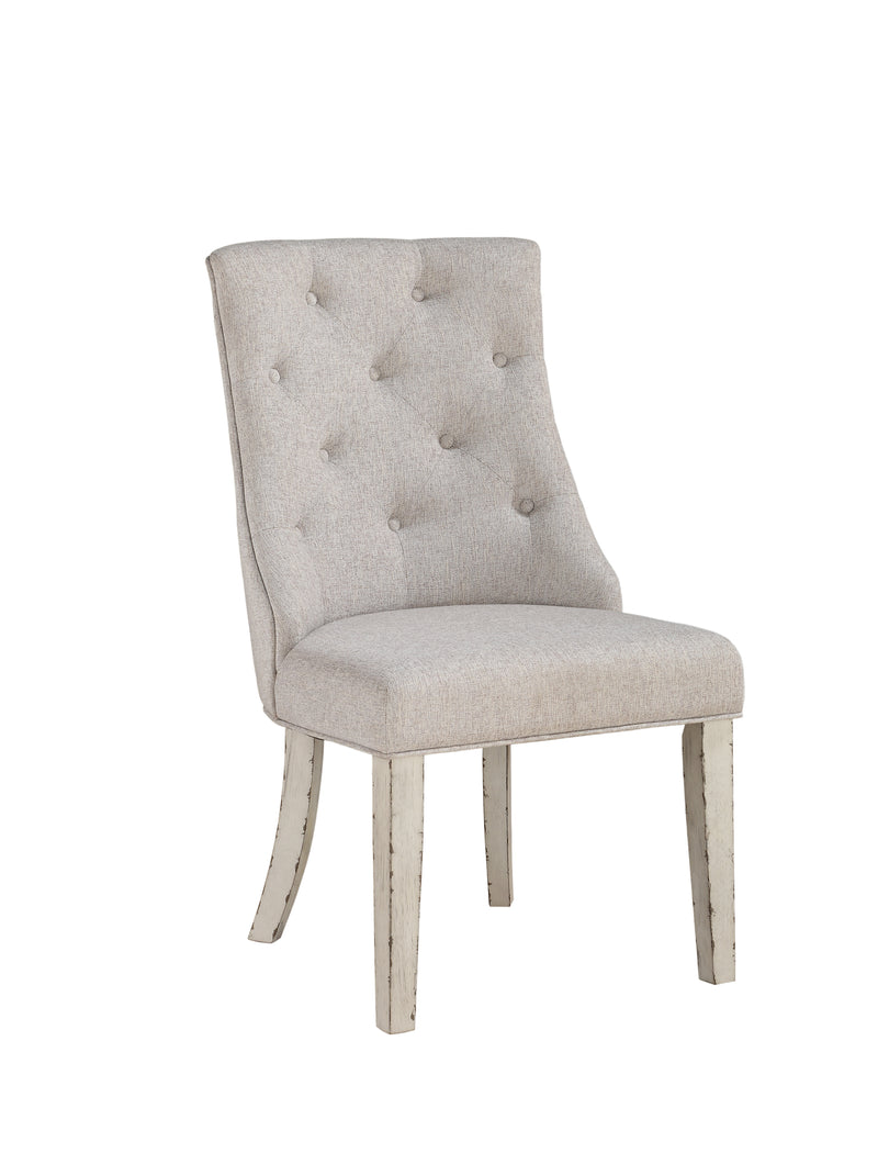 Katet Beige Linen & Antique White Arm Chair image