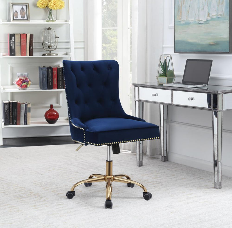 Modern Blue Velvet Office Chair image