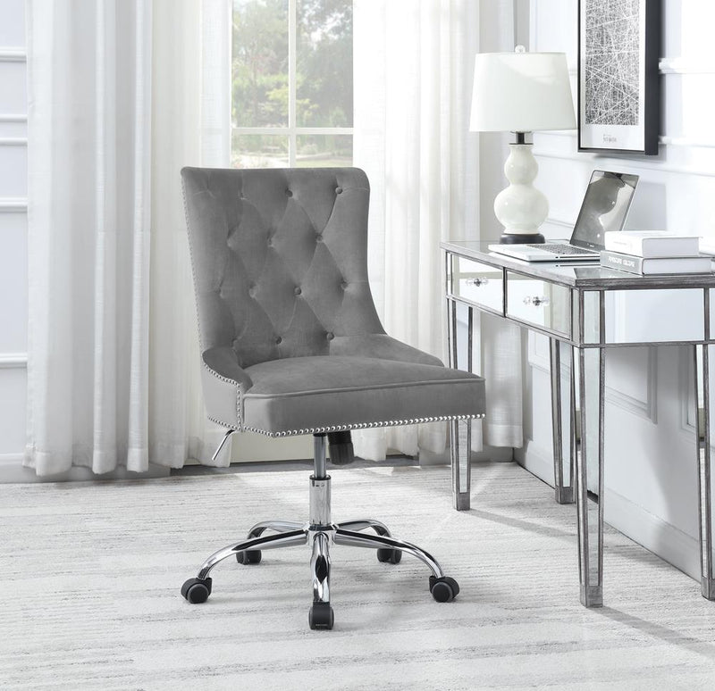 Modern Grey Velvet Office Chair image