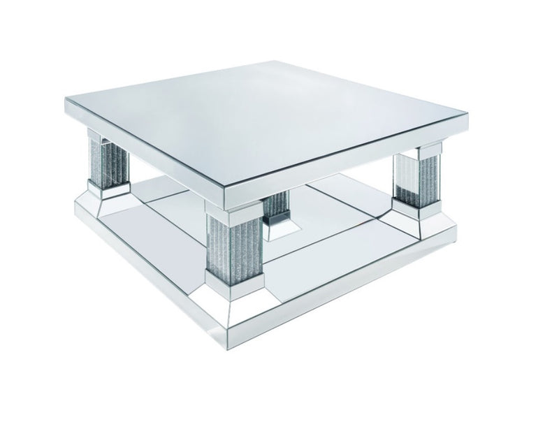 Acme Furniture Caesia Coffee Table in Mirrored/Faux Diamonds 87905 image