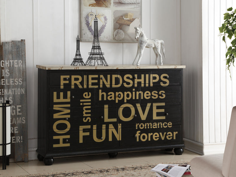 Arwin Antique Black & White Washed Console Table image