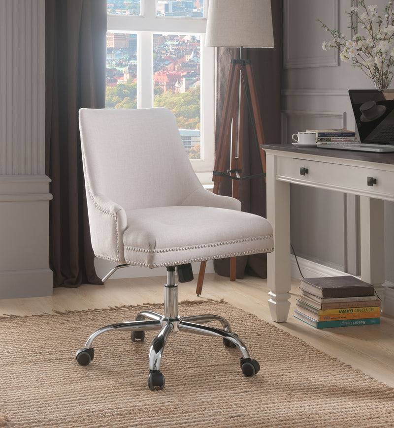 Yuval Beige Linen & Chrome Office Chair image