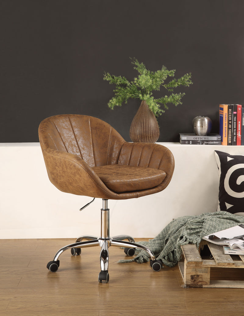 Giolla Vintage Chocolate PU & Chrome Office Chair image