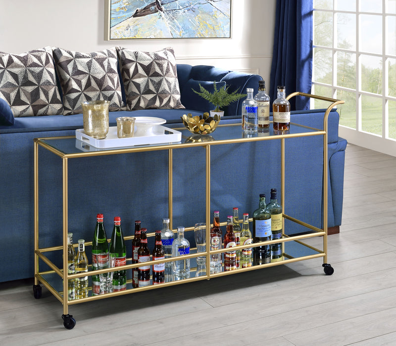 Kenda Clear Glass, Mirrored & Gold Serving Cart image