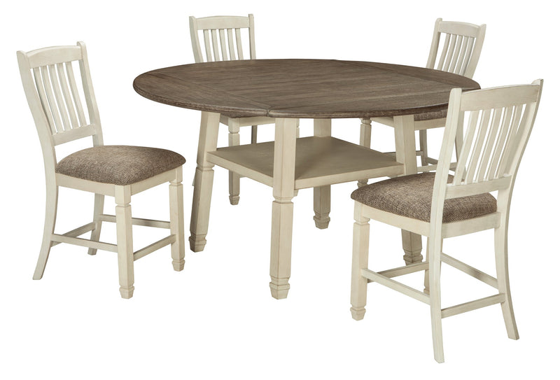Bolanburg Signature Design 5-Piece Dining Room Set with Counter Height Drop Leaf Table image