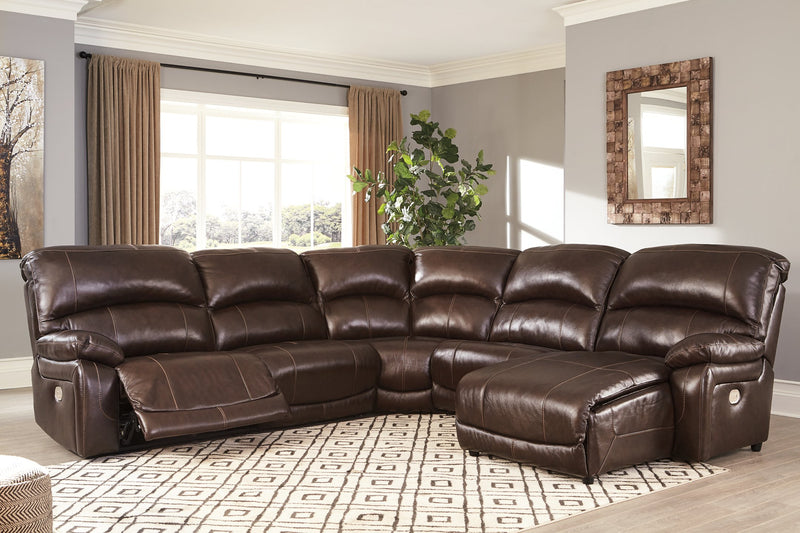 Hallstrung Signature Design by Ashley 5-Piece Power Reclining Sectional with Chaise image