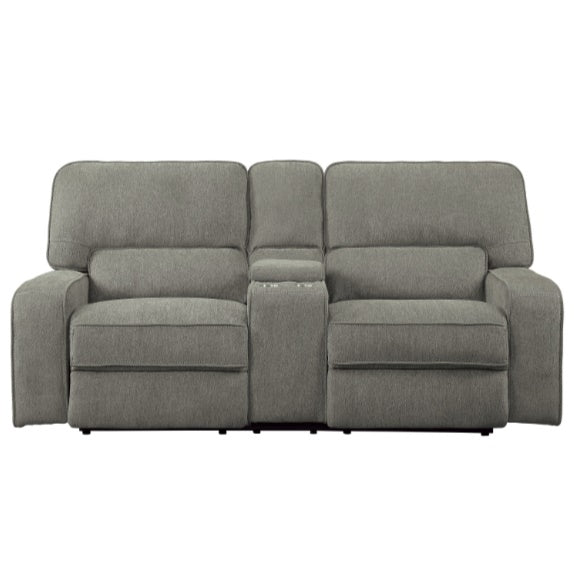 Homelegance Furniture Borneo Double Glider Reclining Loveseat in Mocha 9849MC-2 image