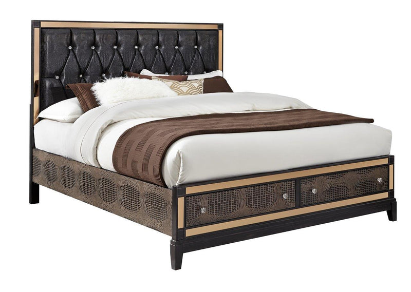 Global Furniture Mirror Choc Queen Storage Bed in Chocolate image