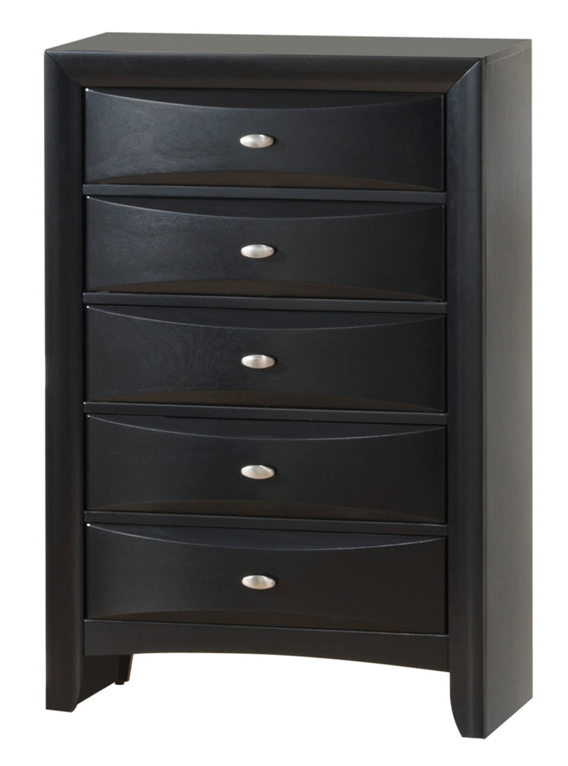 Global Furniture Linda 5 Drawer Chest in Black image